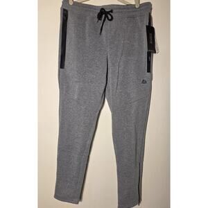 New RBX Mens L Tapered Zip Jogger Sweat Pants Wicking Quick Dry Gray 302114